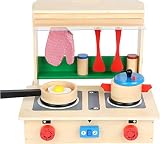 Kinderküche aus Holz, samt reichhaltigem Zubehör,  ab 3 Jahren, mit integriertem Koffer - 2