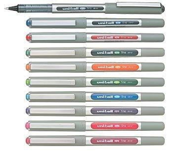 10 COLOURS Pen uni-ball Eye Fine, 0.4 mm Medium, UB-157 UB157 Set alle 10 Farben Sortiment sortiert, Tintenroller Feinschreiber Rollerball Tintenschreiber