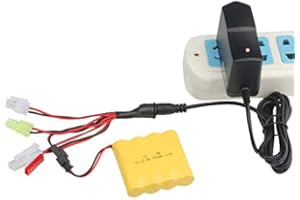 HOBBYMATE 4.8V 7.2V 9.6V NiMH/NiCd Battery Charger for RC Car Battery, Airsoft Battery Charger, Rc Receiver Battery Charger with 6 Adapter Plug