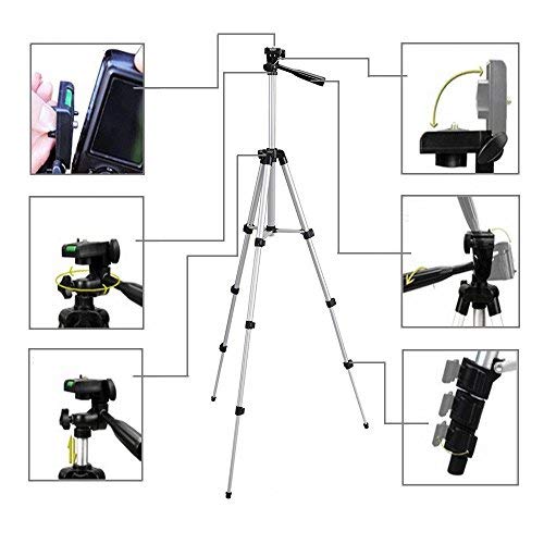 Portátil Trípode Cámara Reflex iPhone Trípode con Teléfono Soporte y Remoto Bluetooth para Movil y Cámara