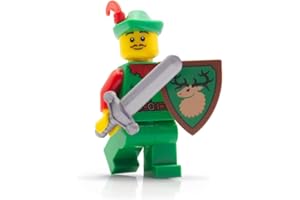 BRICK FLIP Lego Knight Figuras Set: Forestman #1 con espada y escudo – Amplía tu castillo de caballero con minifiguras y armas de Knights