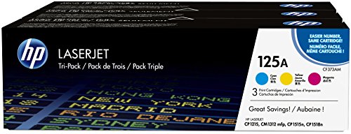 HP 125A 3er-Pack (CF373AM) Blau/Rot/Gelb Original Toner für HP Color Laserjet CP1215, CP1515, CM1312