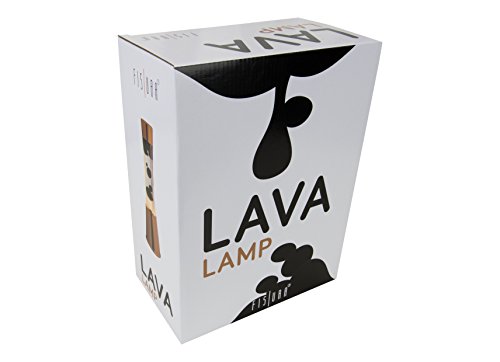 Fisura LT0321 Lampara de Lava Dorada 40cm liquido Transparente Magma Negro. Metal y Cristal.