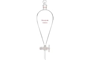 stonylab IL Imbuto Separatore con Rubinetto di Arresto in Vetro, Imbuto Laboratorio Conico a Forma di Pera con Parete Pesante in Vetro Borosilicato con Giunto 24/29, Separatory Funnel