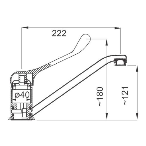 Medizinische Klinikarmatur für Spültische mit antiseptischer Beschichtung - 2