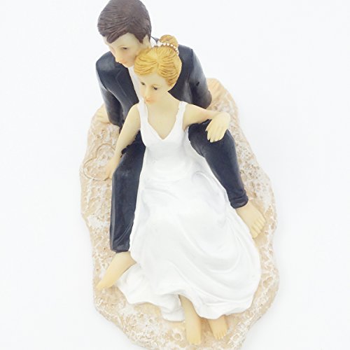 E-muse Faulenzen am Strand Braut und Bräutigam Hochzeits-Tortenfigur Cake Topper die Hochzeitstorte - 6
