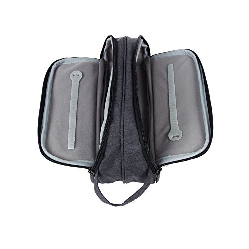 Damero Universale Organiser Tasche mit Doppelschicht Tragtasche für Reise zum Ladegrät/Eletronisches Zubehör für Reiseorganisator (Mittel, Schwarz) - 4