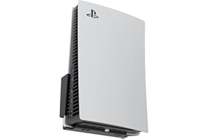 Monzlteck Supporto da parete per PS5 (disco e digitale), interamente in metallo, da appendere alla parete, salvaspazio, facile da installare (nero)