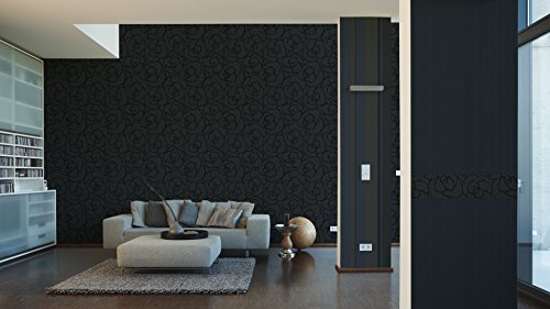 Livingwalls Bordüre Raffi, Rose, Vlies, floral, schwarz, 940266 - 3