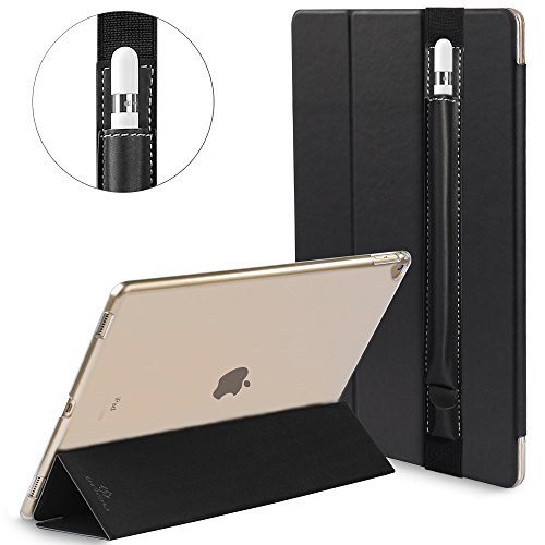 iPad Pro 9.7 Hülle, SHANSHUI iPad Smart Cover Case Schutzhülle mit auto Sleep / Wake Up Funktion und Apple Pencil Hülle Stift Halter in einem (Schwarz)