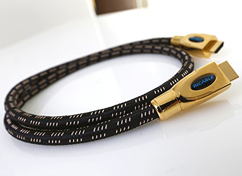 Ricable HI-END B10 – 10 Meter – Kabel HDMI 2.0 High Speed 3D bescheinigt mit Ethernet – Hi-Fi Qualität für den AV HD Anschluss mit 24 AWG OFC Kupferleiter und abgeschirmten Verbinder. Bandbreite 27 Gbps mit voller Unterstützung 4K Ultra HD, 32 Audiokanäle und 3D 4K. Italienisches Design und Lebenszeitgarantie on-Site - 4