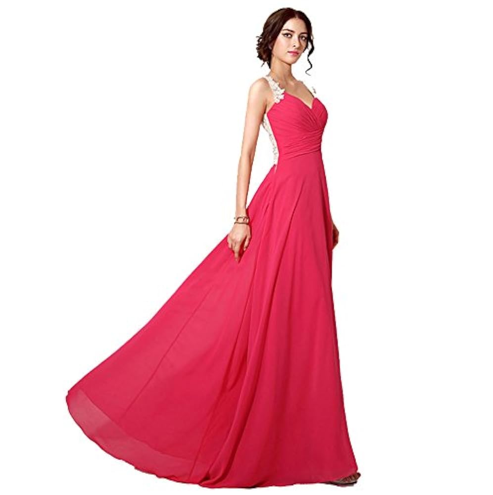 Drasawee Damen Empire Kleid Gr. 40, rosy red