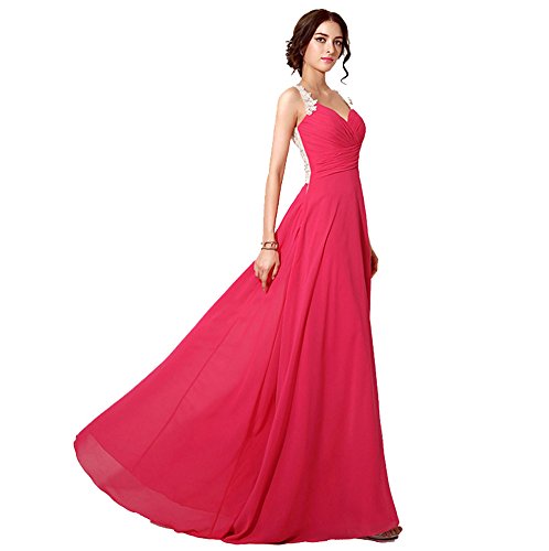 Drasawee Damen Empire Kleid Gr. 40, rosy red