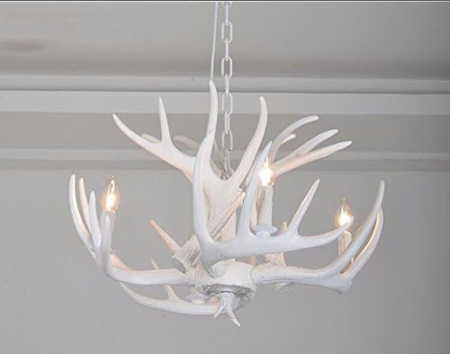 GZLight Ceiling Pendant Lights  Antlers Retro In Style Resin White 4Head+3Decor Of The 62*40cm