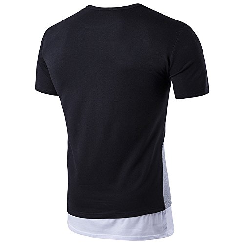 Herren T-Shirt!Sannysis Männer Casual Slim Fit Kurzarm C (M, Schwarz) - 2