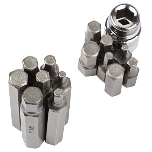 11 tlg Ratsche Bitsatz Spline Vielzahn Bitset Steckschlüsselsatz | B4 - 2