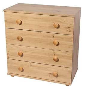 Chest of Drawers Pine Effect 4 Drawer Cambridge Bedroom ...