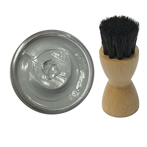 FamacoGrey Light Gris Shoe Cream Polish With Application Brush – 50ml | Instant Shine and conditioning balm | Nourishing cream for Shoes & Bags, | Prevents leather from Cracking