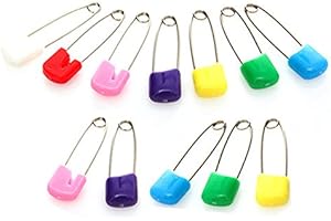 ULTNICE Cloth Diaper Nappy Pins Stainless Steel Safety Pins Size S Assorted Color 12 Pieces