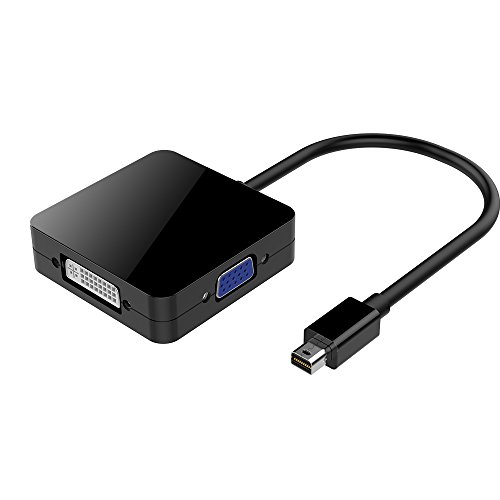 Topop 3 in 1 Mini Displayport Thunderbolt zu HDMI/ DVI/ VGA Display Port Kabel Adapter Konverter für Apple MacBook Air, iMac, Mac Book Pro, Mac mini, Microsoft Surface Pro/ Pro 2/ Pro 3, Thinkpad X1/ Carbon/ Touch/ Helix-Schwarz - 6