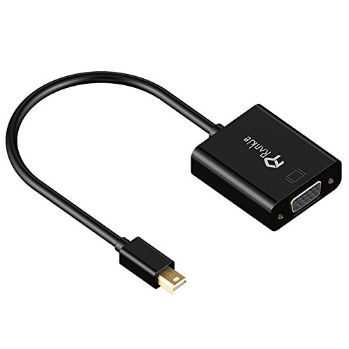 Mini DisplayPort auf VGA, Rankie Vergoldet Mini DP (Thunderbolt™ Port Kompatibel) zu VGA Male to Female Kabel-Adapter Konverter (Schwarz) - 3