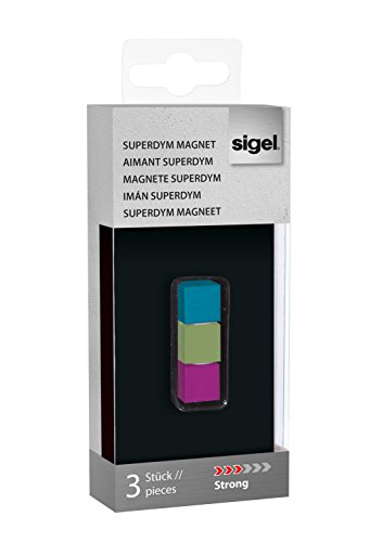 Sigel GL727 SuperDym-Magnete Cube-Design, eloxiertes Aluminium, 3 Stück, für Glas-Magnettafeln – weitere Designs - 7