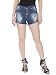 MansiCollections Light Blue Frayed Denim Shorts RS.555.00