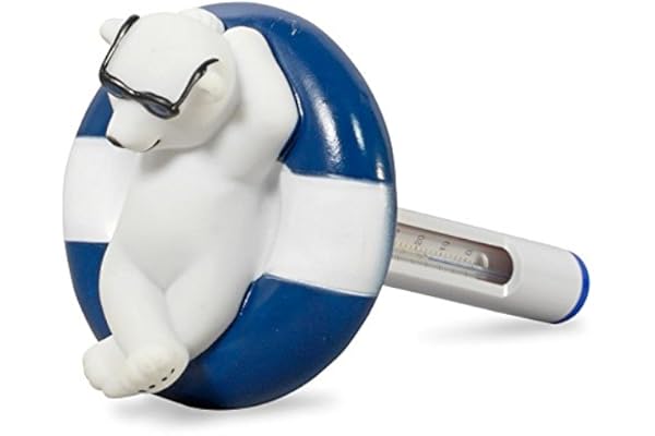 Thermomètre de piscine en forme d'ours polaire avec lunettes