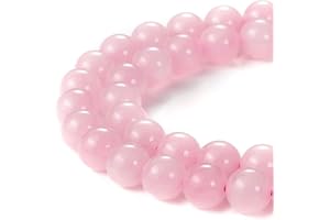 Jartc naturale rotondo quarzo rosa perline per gioielli fai da te braccialetto collana filo 38,1 cm, 10 mm
