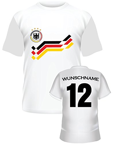 Loomiloo Deutschland Herren WM Trikot Em Männer Trikot Bedruckbar Wunsch Personalisiert Fußball Weltmeister Adler Schwarz Rot Gold XL