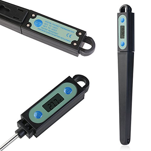 UEETEK Digitaler Kochen Thermometer, Sonden-Thermometer Edelstahl-Thermometer LCD-Bildschirm,Ideal für Braten, Grill, BBQ und Badewasser - 8