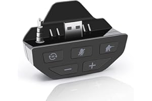 SUTINNA Joystick Stereo Headset Adapter,Controller Audio Adapter Headset Converter Transmitter Dongle Stereo Headset Audio Adapter for Xbox One Wireless Gamepad Black