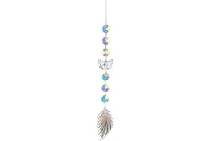 KARSEEN Crystal Glass Suncatcher,Handmade Rainbow Sun Cather Hanging Ornament with Prism Pendant for Window Garden Home Office Decoration (Butterfly)