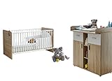 TICAA Babyzimmer "Nico" 2-teilig Sonoma-Weiß