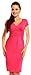 Zeta Ville Women's Short Sleeve Jersey Pencil Casual Work Office Day Dress 573z (Fuchsia, 18)