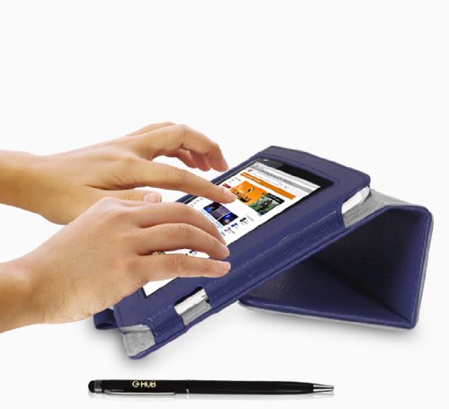 Acer W3-810 Tablet Case / Tablet Case / Schutzhülle in MARINEBLAU mit integrierter Standfunktion ( PropUp Stand ) & Handschlaufe ( Hand Strap ) von G-HUB® – PropUp Stand Hülle / Fall / Tasche / Folio für Acer W3810 ( Alle 8,1 Zoll Modelleeinschließlich: 32GB / 64GB / 3G / LTE / BlueTooth / WiFi / 2013 modèle , etc. ) Jetzt mit BONUS: G-HUB ProPen Stylus - 5