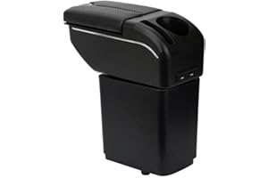 ZENVI Reposabrazos Compatible with Citroen Berlingo Apoyabrazos Centro Consola Organizador Doble Puerta Estilo Utilizable Para Soporte Codo（Estilo Negro）