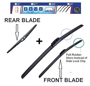 AutoClean Frameless/Soft Wiper Blade + Rear Blade for Honda Mobilio (Pack of 3 PEC)