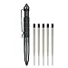 Produktbild AMATHINGS Taktischer Tactical Pen/Selbstverteidigung Starker Glasbrecher-Spitze Und Kugelschreiber (5 Ersatzminen) Aus Aluminum Kubotan/Druckverstärker Gunmetal Grau Selbstverteidigung