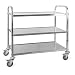 Produktbild oneConcept The Great Gatsby Servierwagen Rollwagen Küchenwagen 3 Ablageflächen 44 x 84 cm max. 240 kg Belastbarkeit 4 fixierbare, leichtgängige Vollgummirollen Edelstahl silber