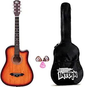 Intern INT-38C Sunburst Acoustic Guitar kit with carry bag & picks