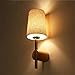 Produktbild XCJ Wandleuchte Sconce Stoff Lampenschirm Holz Wandleuchte für Flur Schlafzimmer Bedside Modern Classics Dekorieren Fixtures