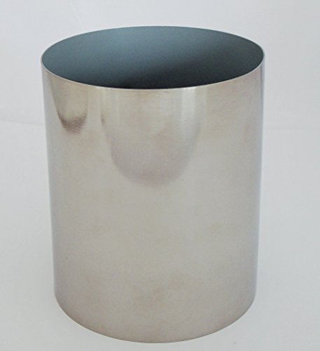 EDELSTAHL Vase, ZYLINDERVASE, Metall Übertopf, Blumenübertopf. Ca 13 x 15 cm. - 2
