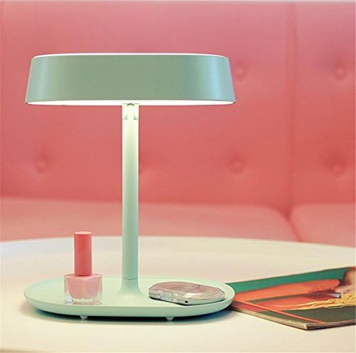 DREAM LAMP Christmas Princess LED Lighted Vanity Makeup Mirror Table Lamp Portable Touch Screen Cordless Adjustable Brightness USB Port Desk Night Light(white,pink,mint green) , Mint Green