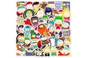 KOWASO South_Park Pegatinas 50PCS Pegatinas de vinilo para computadora portátil, parachoques, monopatín, botellas de agua, teléfono, pegatinas de anime de dibujos animados para niños adolescentes adultos