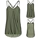Produktbild OSYARD Damen Mode Sommer Wrap Kreuz ärmellosen Chiffon Casual Sling Tank Top Blusen(EU 42 / L, Grün)
