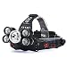 Produktbild 35000LM Stirnlampen, CICIYONER 5x CREE XM-L T6 LED Scheinwerfer Scheinwerfer Taschenlampe Kopf Licht Lampe 18650 (5 X LED, A)