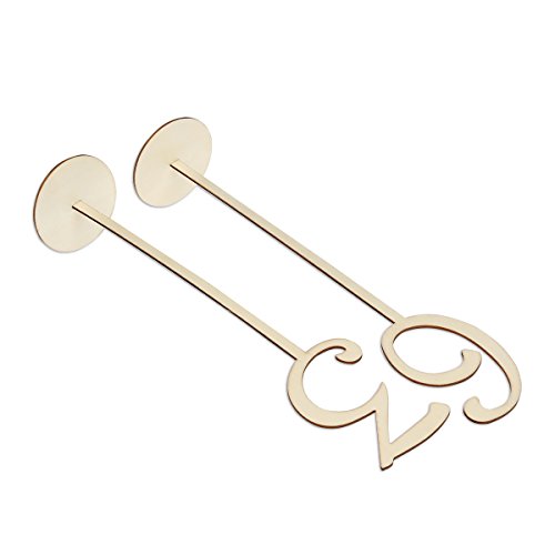 NUOLUX 1-10 Holz Tischnummern Holzform Tischnummern Stick Basis-Set für Hochzeit Geburtstagsparty - 3
