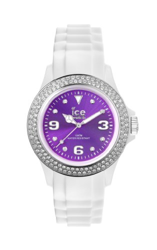 Ice-Watch Women's Quartz Watch with Purple Dial Analogue Display and White Silicone Strap IPE.ST.WPE.U.S.12