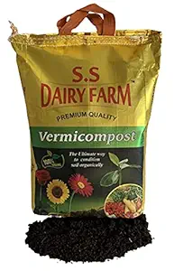 S.S. Dairy Farm Vermicompost Prepared from Cow Manure & Earthworm for Home Garden, Nursery & Plants (5 KG)